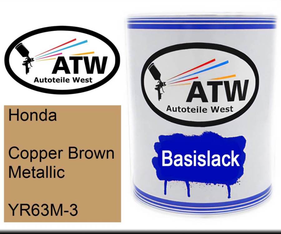 Honda, Copper Brown Metallic, YR63M-3: 1L Lackdose, von ATW Autoteile West.